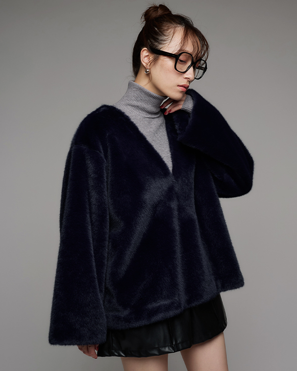 ファー2WAYトップス