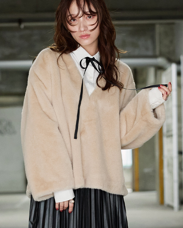 ファー2WAYトップス