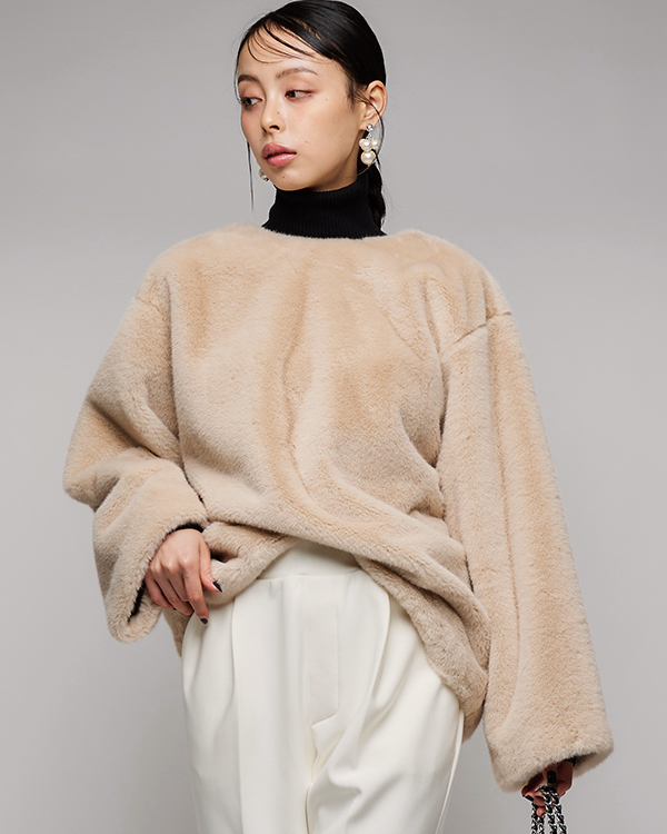 ファー2WAYトップス