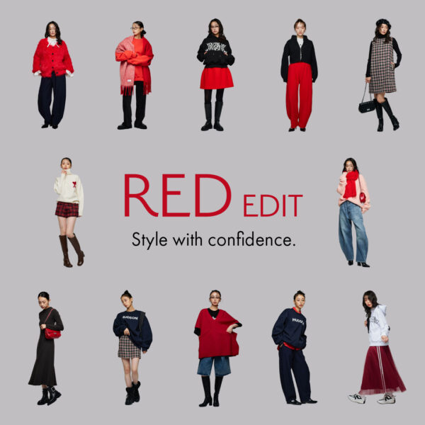 冬のコーディネートに映える「赤」