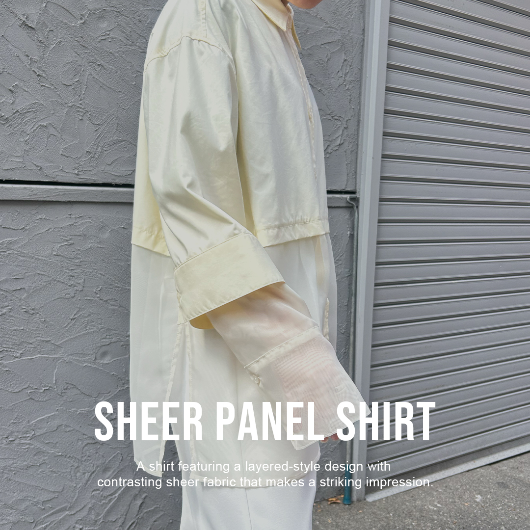 シアー切り替えが魅せる大人のモードスタイル