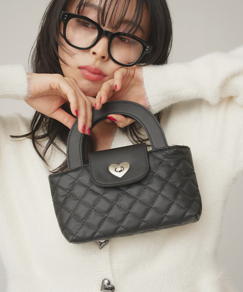 キルティングハートバッグ