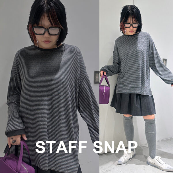 【SNAP : 165cm/骨格ストレート】ボーダーで楽しむ、抜け感モードスタイル