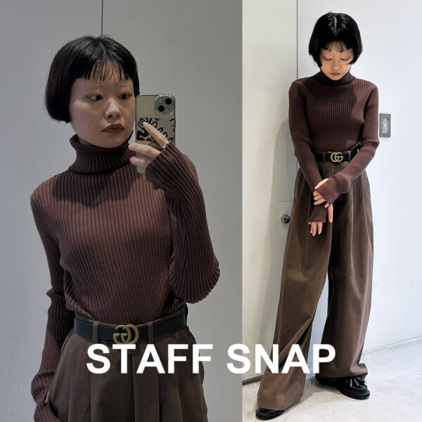 【SNAP : 153cm/骨格ウェーブ】ブラウンの濃淡で魅せる大人のワントーンコーデ