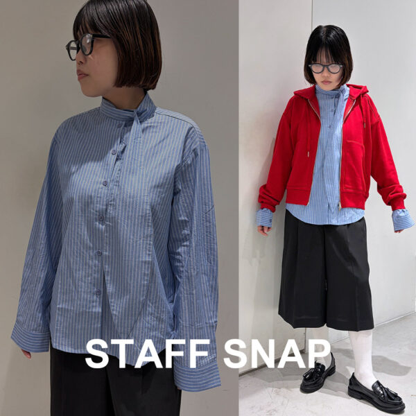 【SNAP : 165cm/骨格ストレート】ストライプシャツで楽しむトラッドミックススタイル